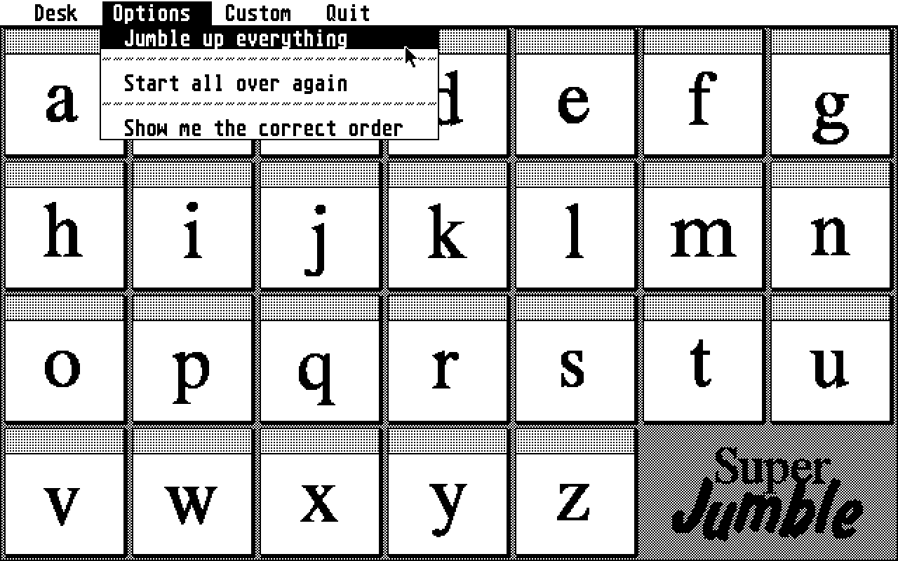 Super Jumble atari screenshot